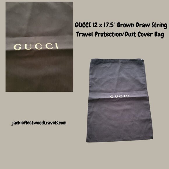 GUCCI 12 x 17.5" Brown Draw String Travel Protection/Dust Cover Bag - Picture 1 of 8